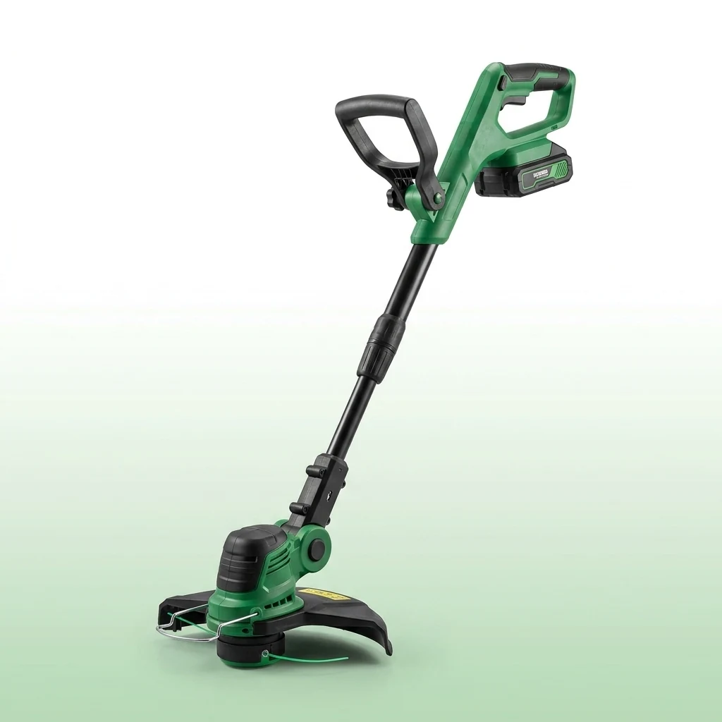 Cordless green grass and edge trimmer with battery